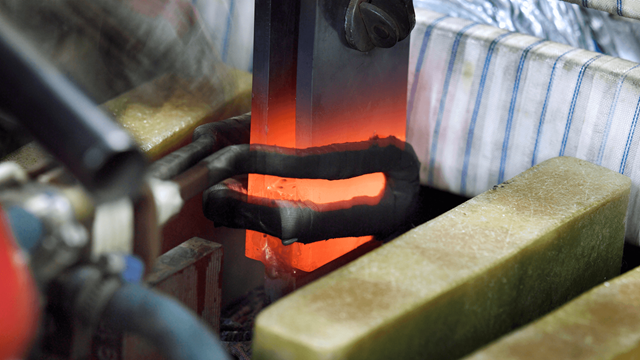 Efficiency of induction heating in action during the brazing process of generator windings