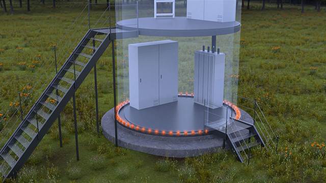 ENRX induction bolt heating system on a tower foundation