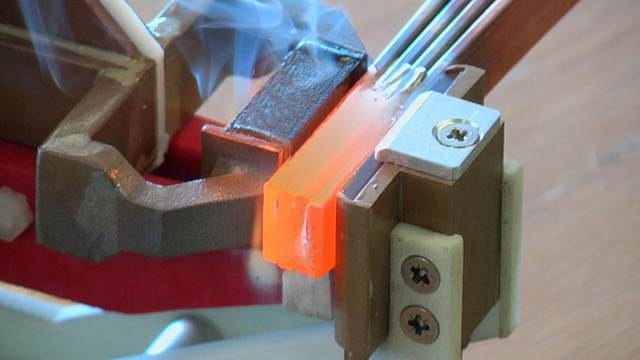 Metal bar heated to brazing temperature using ENRX induction heating technology