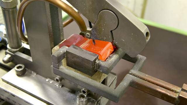 Electrical contactor part heated with ENRX induction coil during brazing process