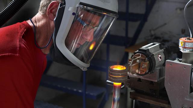 Sofa frame bar heated with ENRX induction coil for precision brazing