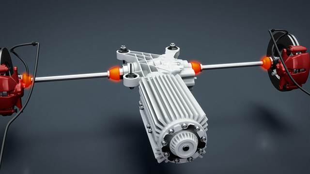 Electric vehicle drivetrain with constant‑velocity joints where ENRX induction heating is used for hardening of CV joints and connecting components