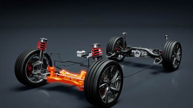 Vehicle front suspension and steering system where ENRX induction heating is used for hardening of steering components and structural parts