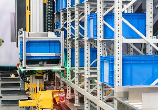 ENRX Power Rail providing contactless inductive power transfer for automated storage and retrieval systems, ensuring continuous and efficient movement of ASRS shuttles