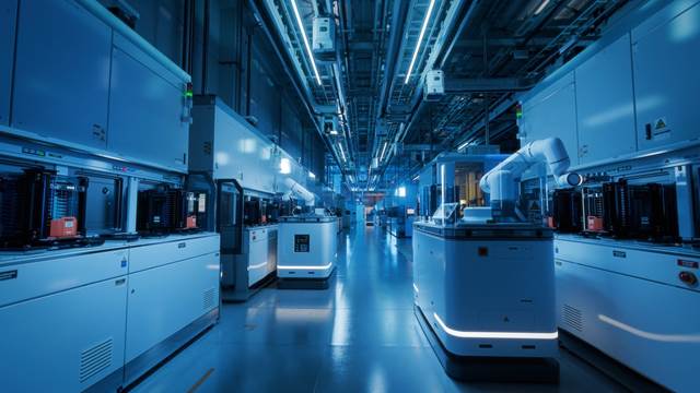 Cleanroom manufacturing environment with automated guided vehicles and equipment powered by ENRX inductive contactless energy transfer