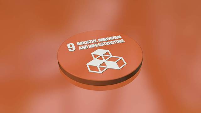 国連持続可能な開発目標（SDG）9のアイコン「産業と技術革新の基盤をつくろう」。誘導加熱技術を通じて産業のイノベーションを推進するENRXの役割を象徴しています。