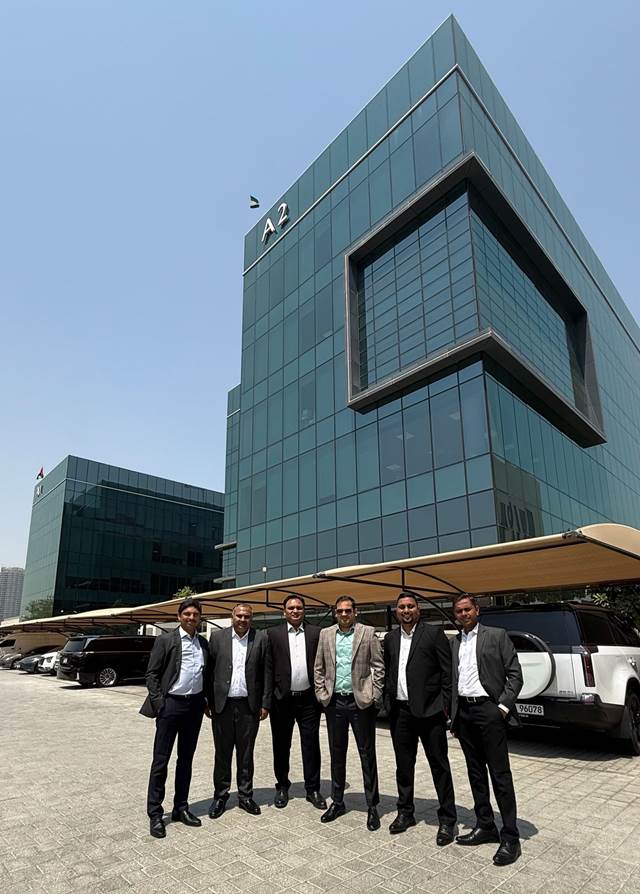 The team from ENRX India in front of the office building