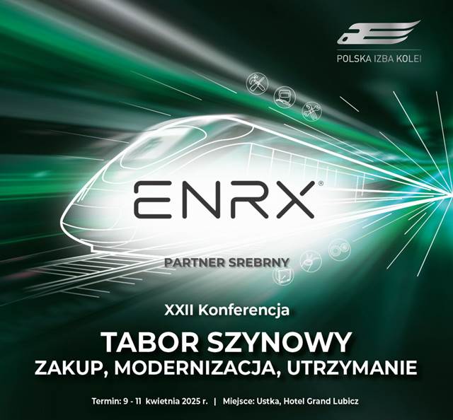 ENRX as Silver Partner at the 2025 Polish Railway Conference on rail vehicle purchase, modernization, and maintenance.