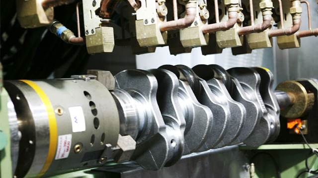 Induction hardening of crankshaft