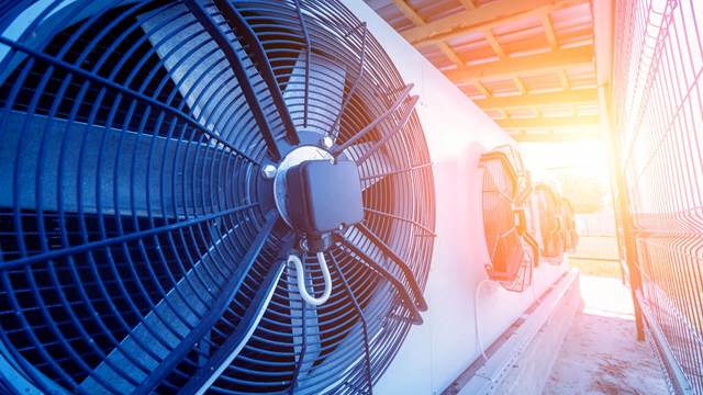 HVAC condenser fan units representing induction heating applications in appliances and HVAC industry