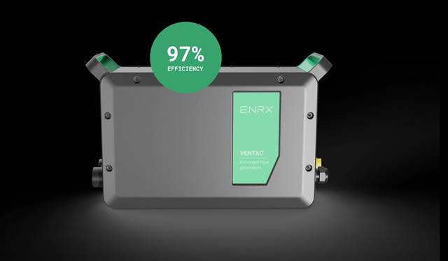 ENRX Ventac air-cooled induction heating generator with 97% efficiency label.