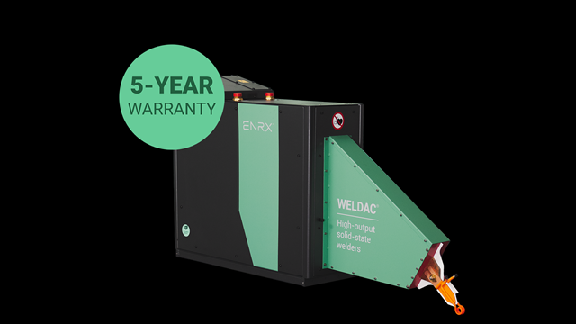 Weldac high-output solid-state welder with five-year warranty on inverter modules and driver cards