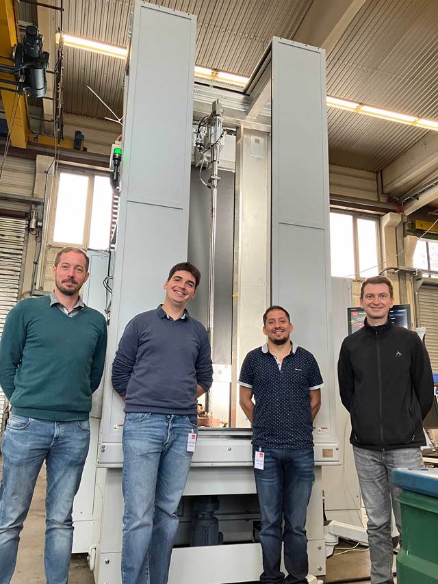 ENRX and TSGO teams after successful pre-acceptance test of HardLine M induction hardening machine