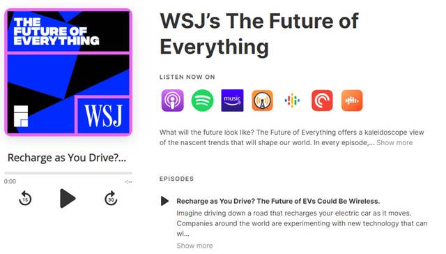Wall Street Journal Future of Everything podcast